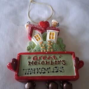 Festive Red and Green Holiday Ornament Great Neighbors THE KEMLERS
